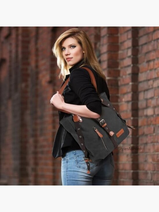 Canvas Tote Handbag Shoulder Bag Convertible Backpack Travel Work Purse main image 6